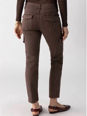 Sanctuary Hayden Slim‎ Cargo Pants Brown Utility Stretch Size 26 Straight Leg